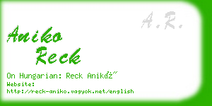 aniko reck business card